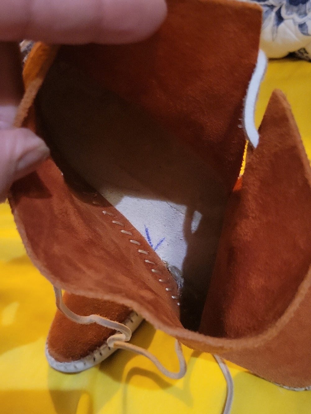Handmade Leather Suede Booties w Button, White Leather Barefoot Sole, Size9 - Picture 12 of 13